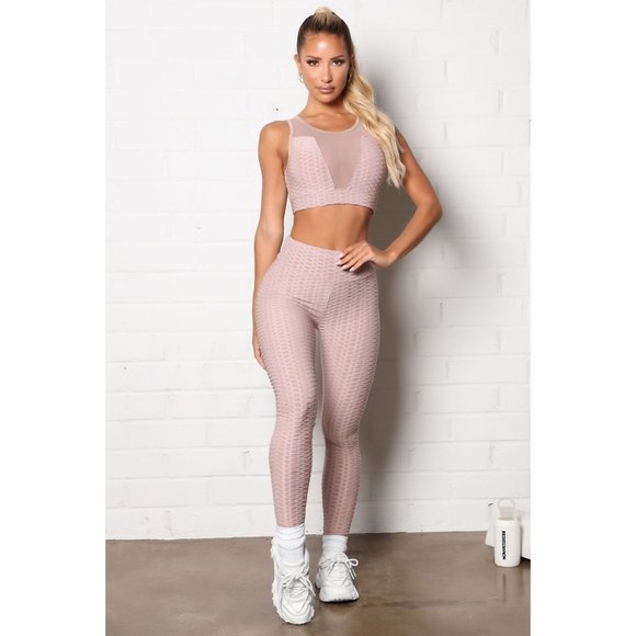 Fashion Nova Pants - NWT FN Booty Scrunch Workout Set in Mocha Size M